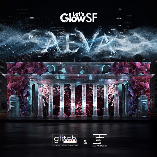 aeva video mapping let's glow sf